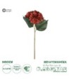 GloboStar® Artificial Garden RED HYDRANGEA BRANCH 21174 Τεχνητό Διακοσμητικό Κλαδί Ορτανσίας Κόκκινο  Y47cm